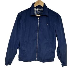 Polo Ralph Lauren Bayport Poplin Jacket Boys Size 14 Navy Full Zip Long Sleeve